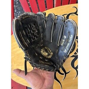 Spalding SC4-B Top Grain Black Leather Baseball Glove Crescent Web Black RHT 12”